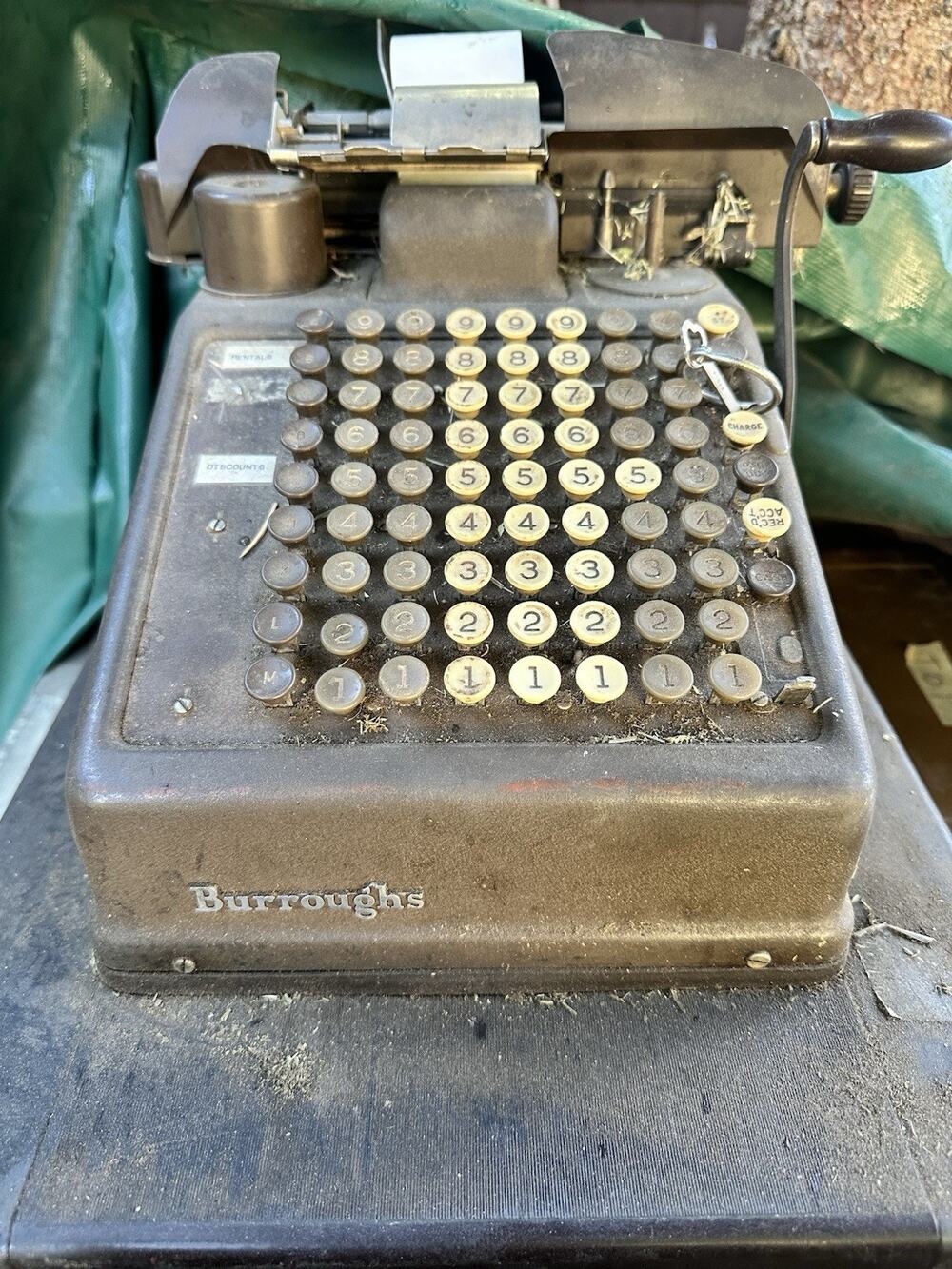 Antique Cash Box Burroughs Adding Machine Cash Register American HISOTRY RARE